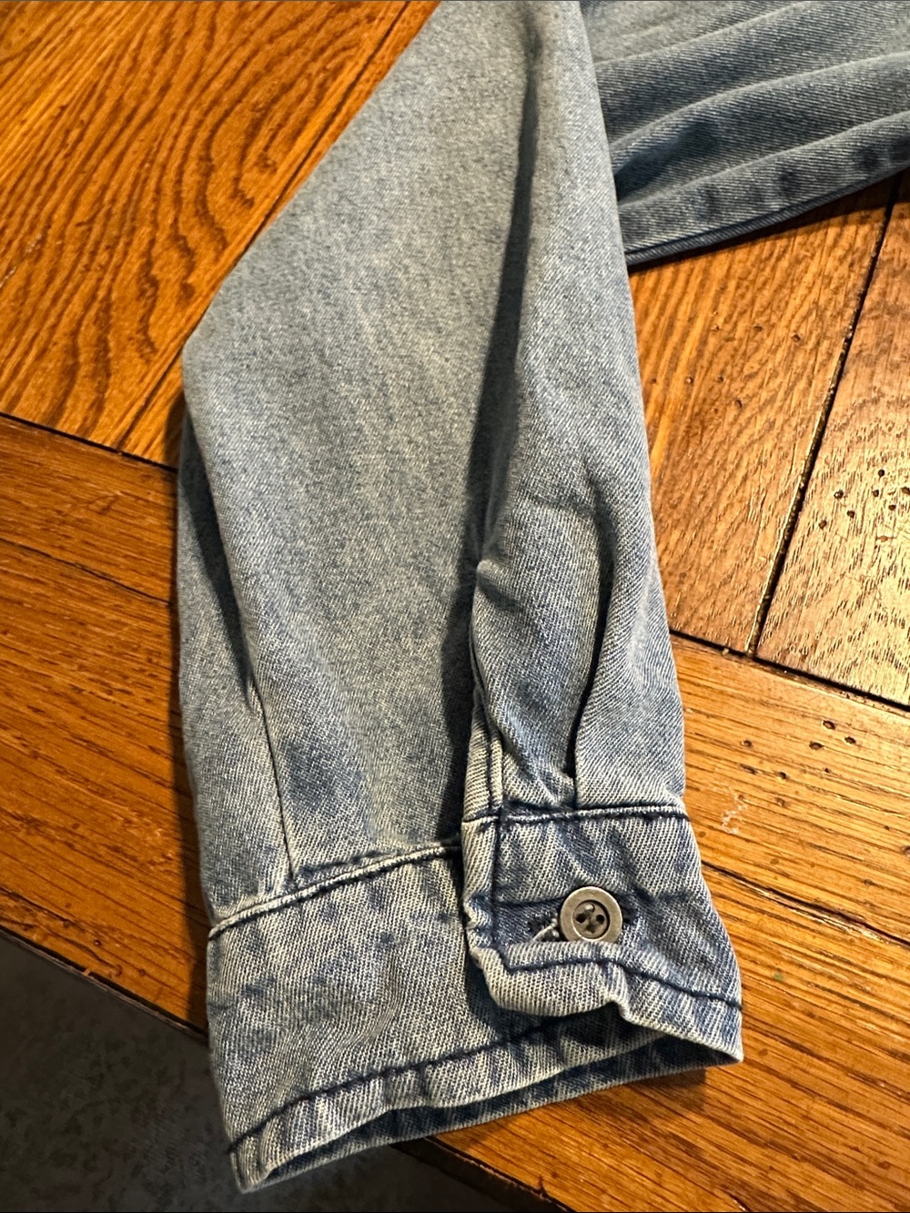 Lightweight Blue Denim Button-Up Shirt Jacket - Picture 7 of 7